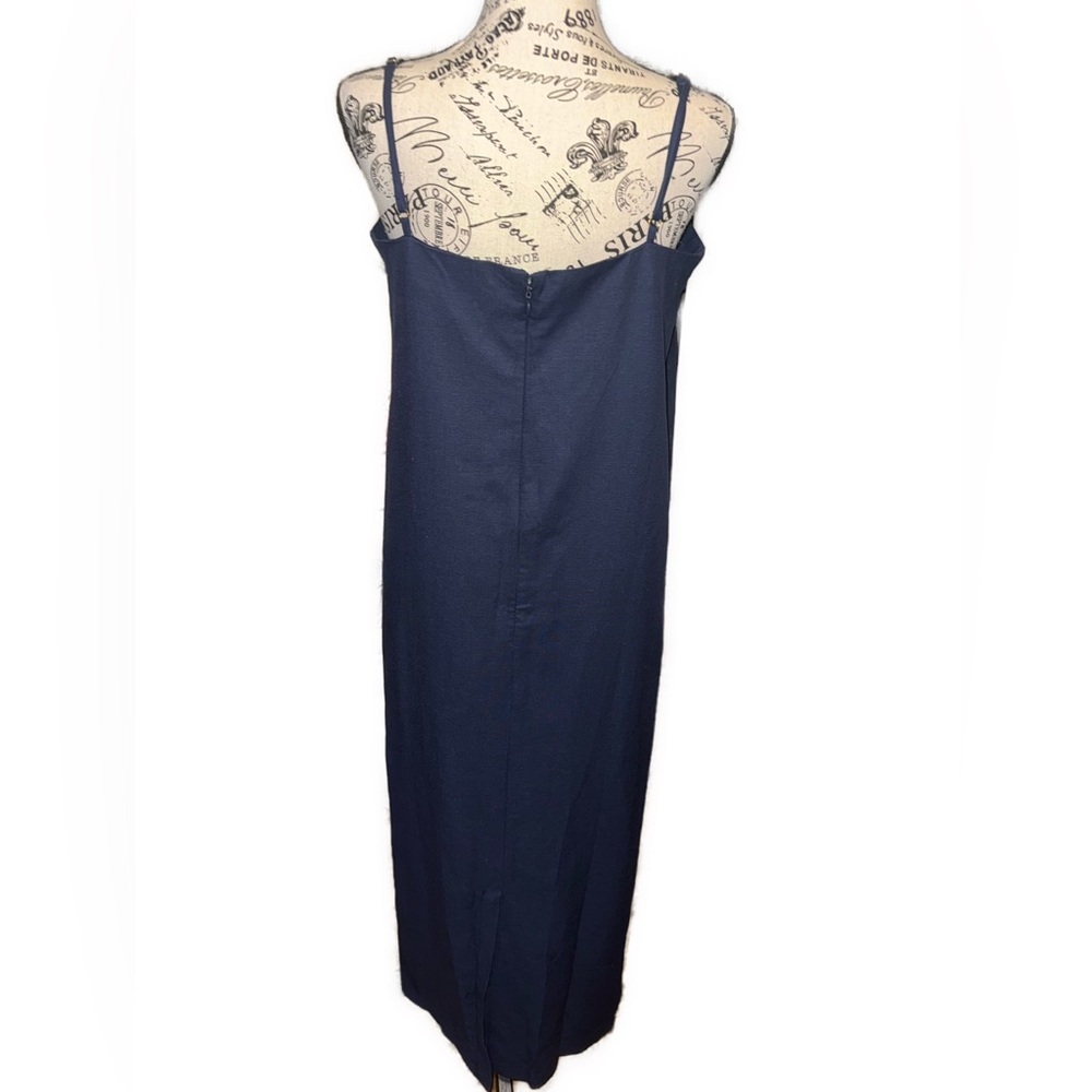 Rachel Parcell Nocturne Navy Linen Maxi Dress NWT Size M vaca dress resort wear - Picture 4 of 10